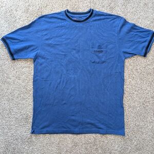 Chaps Ralph Lauren Men's Blue Short Sleeve Crewneck Tee With Black Stripe XL